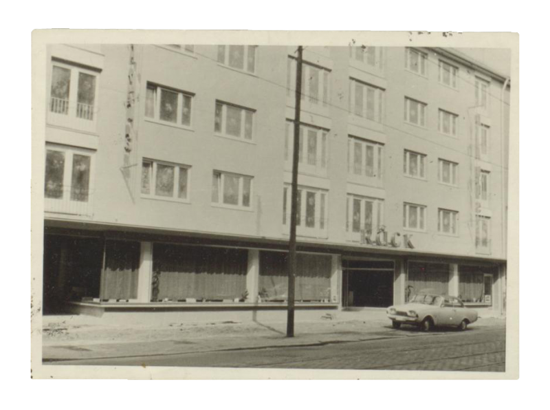 Neubau des Pianohaus Rück in der Tafelfeldstraße, nach 1965