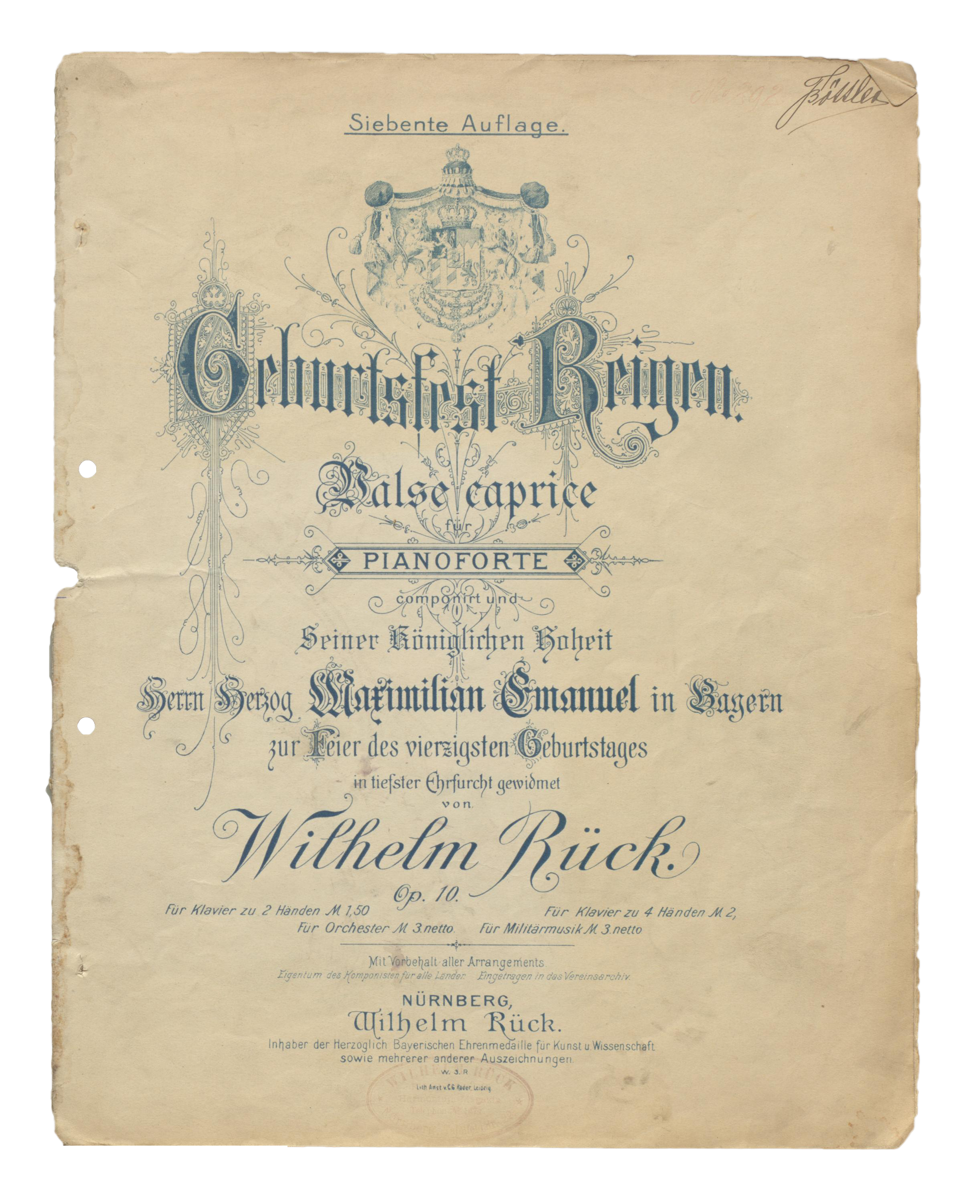 Wilhelm Rück, Geburtsfest Reigen, op. 10, 1890 (7. Aufl.)